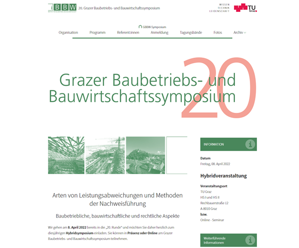 Presentation of the ÖBA at the 20th BBW Symposium