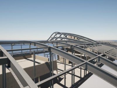 3D- Visualisierung Stahlbau Aufnahmegebäude Bhf Weststmk.