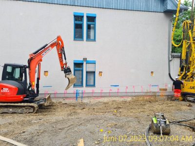 Baufortschritt beim Projekt „Adaptierung und Zubau Biomedizin Hahnhof“